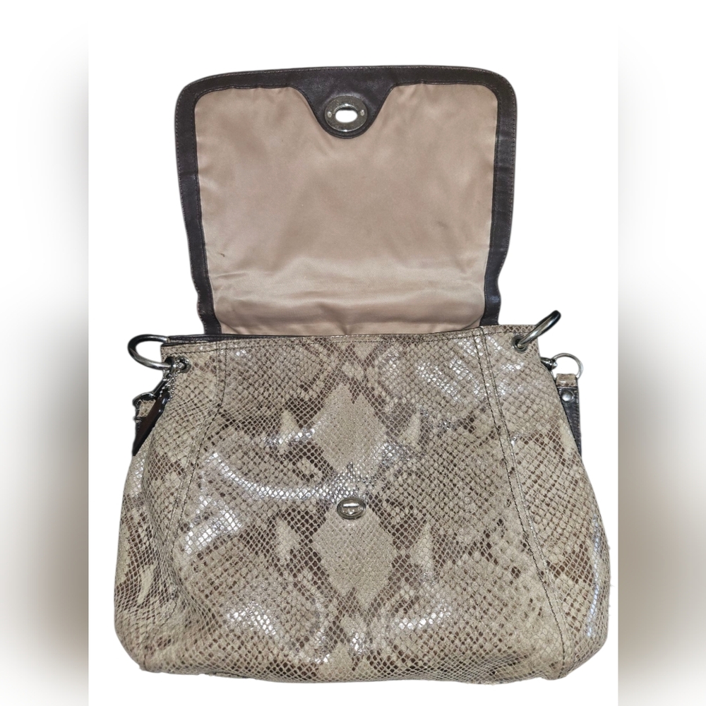 Coach Taupe Snake-Embossed Crossbody Bag - Picture 4 of 14